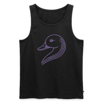 Tête de silhouette de cygne de canard minimaliste - Débardeur bio Premium Homme - noir - Devant - Michal (187cm)