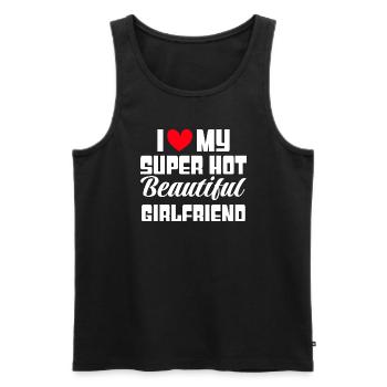 Ich Liebe Meine Freundin Paare Freund Geschenkidee - Männer Premium Bio Tank Top - Schwarz - Vorne - Michal (187cm)