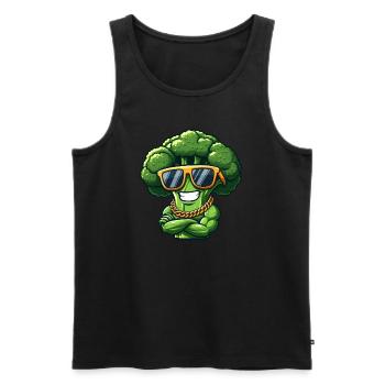Cool Broccoli Sunglasses Gangster Vegetables - Men's Premium Organic Tank Top - black - Front - Michal (187cm)