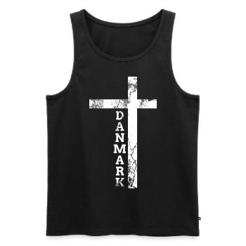 Danemark Danemark drapeau drapeau - Débardeur bio Premium Homme - noir - Devant - Michal (187cm)