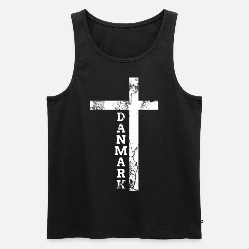 Danemark Danemark drapeau drapeau - Débardeur bio Premium Homme - noir