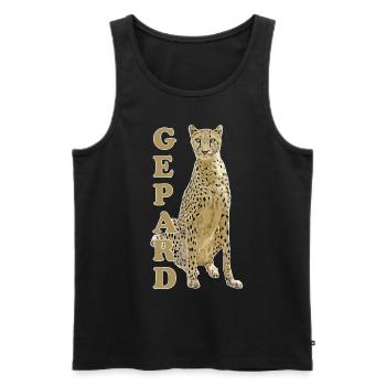 guépard - Débardeur bio Premium Homme - noir - Devant - Michal (187cm)