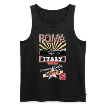 Rome Roma Italie City Skyline Vintage Rétro - Débardeur bio Premium Homme - noir - Devant - Michal (187cm)