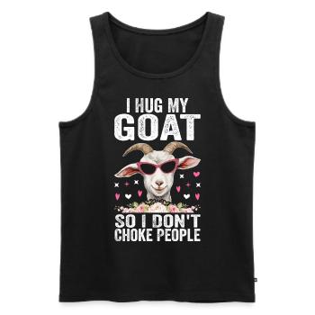 Ich umarme meine Ziege, damit ich die Leute nicht ersticke - Männer Premium Bio Tank Top - Schwarz - Vorne - Michal (187cm)