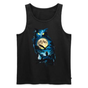 Niedliche Eule als Zauberer für einen Eulen Fans - Männer Premium Bio Tank Top - Schwarz - Vorne - Michal (187cm)