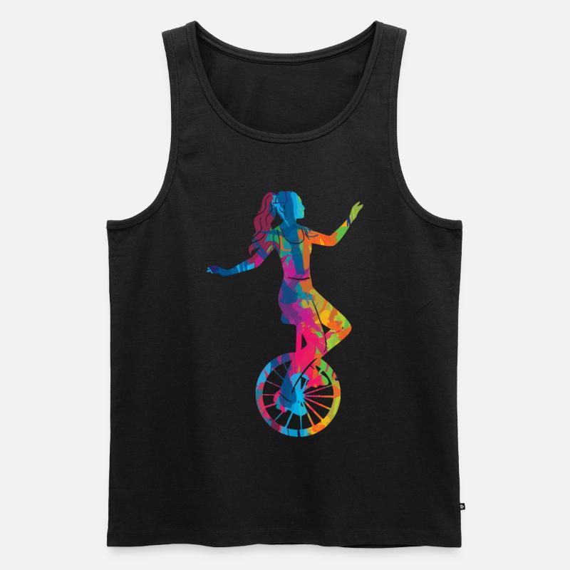 Einrad Einradfahrerin Einradfahrer Einradfahren - Männer Premium Bio Tank Top - Schwarz