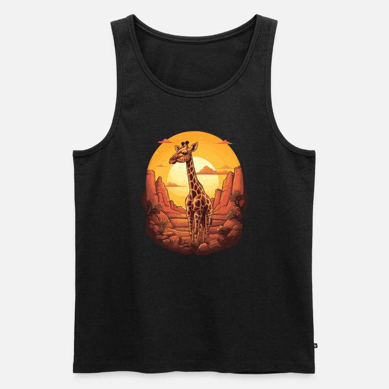 Giraffe Afrika - Männer Premium Bio Tank Top - Schwarz
