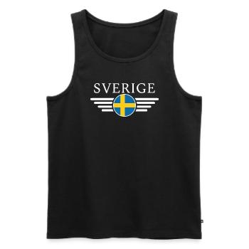 Schweden T-Shirt: Seen, Wälder, Design - Männer Premium Bio Tank Top - Schwarz - Vorne - Michal (187cm)