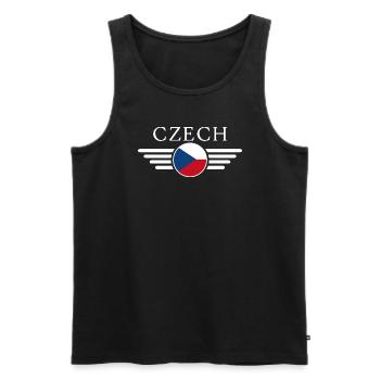 République tchèque T-shirt - Débardeur bio Premium Homme - noir - Devant - Michal (187cm)