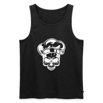 Skull Chef’s Hat Griller Chef - Débardeur bio Premium Homme - noir - Devant - AI Model Male 178 light (178cm)