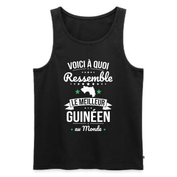 Voici à quoi ressemble le meilleur Guinéen - Débardeur bio Premium Homme - noir - Devant - AI Model Male 178 light (178cm)