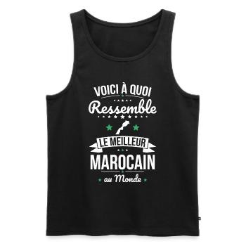 Voici à quoi ressemble le meilleur Marocain - Débardeur bio Premium Homme - noir - Devant - Michal (187cm)