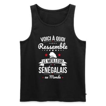 Voici à quoi ressemble le meilleur Sénégalais - Débardeur bio Premium Homme - noir - Devant - Michal (187cm)