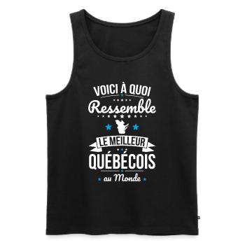 Voici à quoi ressemble le meilleur Québécois - Débardeur bio Premium Homme - noir - Devant - AI Model Male 178 light (178cm)