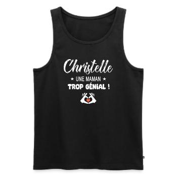 Christelle Cadeau pour une maman génial - Débardeur bio Premium Homme - noir - Devant - Michal (187cm)