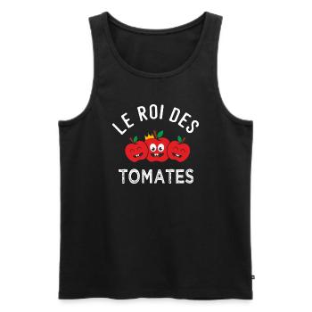 jardinier jardin cadeau homme roi des tomates - Débardeur bio Premium Homme - noir - Devant - Michal (187cm)