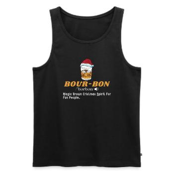 Noël Noël Humour Whisky Bourbon Définition - Débardeur bio Premium Homme - noir - Devant - AI Model Male 178 light (178cm)