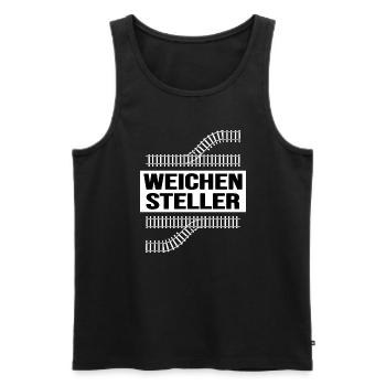Eisenbahn "Weichensteller" Lok Modeleisenbahn - Männer Premium Bio Tank Top - Schwarz - Vorne - AI Model Male 178 light (178cm)