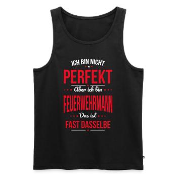 Je ne suis pas parfait, mais je suis pompier - Débardeur bio Premium Homme - noir - Devant - Michal (187cm)