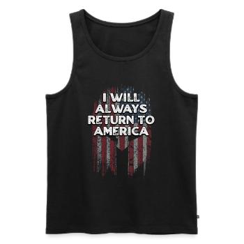 Ich werde immer nach Amerika zurückkehren Patriotischer Amerikaner - Männer Premium Bio Tank Top - Schwarz - Vorne - AI Model Male 178 light (178cm)