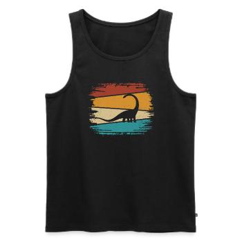Dino Dinosaurier - Männer Premium Bio Tank Top - Schwarz - Vorne - Michal (187cm)