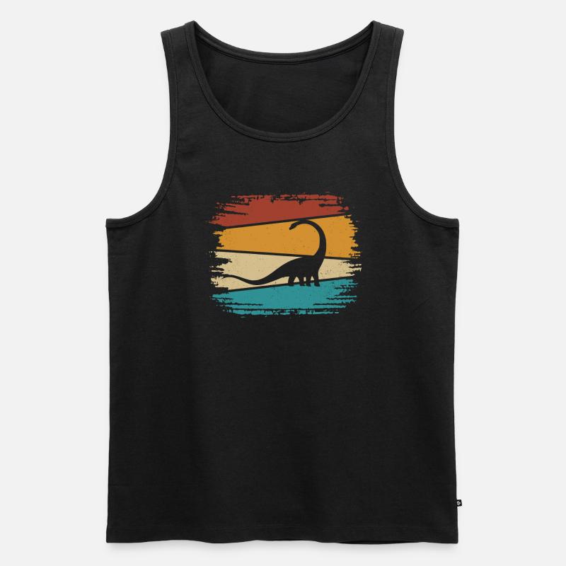 Dino Dinosaurier - Männer Premium Bio Tank Top - Schwarz