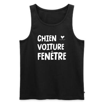 chien voiture fenêtre - Débardeur bio Premium Homme - noir - Devant - Michal (187cm)