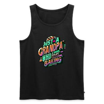 Grandpa is a baker, our grandpa likes to bake - Men's Premium Organic Tank Top - black - Front - AI Model Male 178 light (178cm)