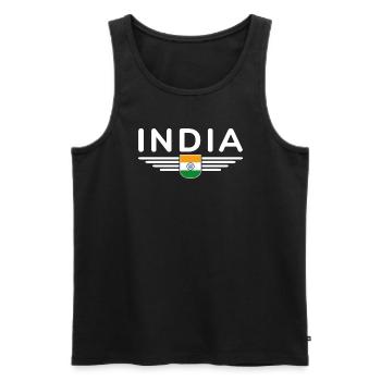 I Love India, Outfit T-Shirt Design Gift - Men's Premium Organic Tank Top - black - Front - Michal (187cm)
