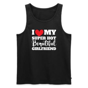 Ich Liebe Meine Freundin Paare Freund Geschenkidee - Männer Premium Bio Tank Top - Schwarz - Vorne - Michal (187cm)