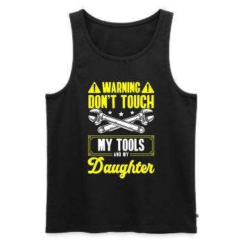 Do not touch motto anger - Men's Premium Organic Tank Top - black - Front - AI Model Male 178 light (178cm)