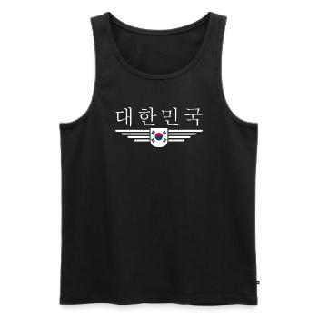 J’aime la Corée du Sud Design T-shirt Outfit - Débardeur bio Premium Homme - noir - Devant - AI Model Male 178 light (178cm)