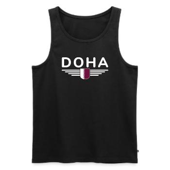 Doha Design – Stylish and Unique - Men's Premium Organic Tank Top - black - Front - AI Model Male 178 light (178cm)