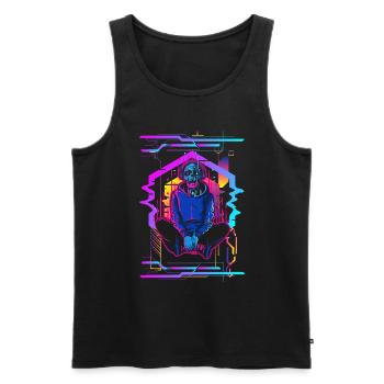 Cyborg Roboter Japan Futuristisch - Männer Premium Bio Tank Top - Schwarz - Vorne - AI Model Male 178 light (178cm)