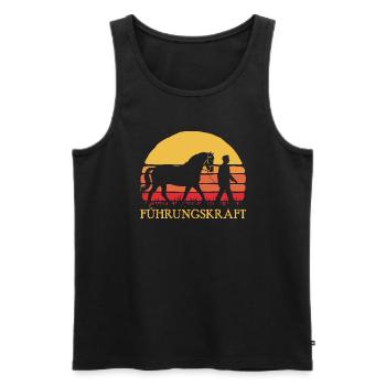 Führungskraft Pferd Geschenkidee Reiten Humor - Männer Premium Bio Tank Top - Schwarz - Vorne - Michal (187cm)