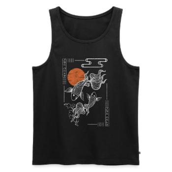 Asia Symbol Travel Sword Fighting - Men's Premium Organic Tank Top - black - Front - AI Model Male 178 light (178cm)