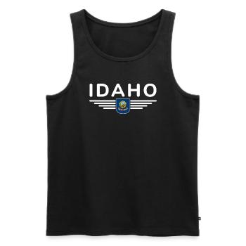 Idaho Fan T-Shirt – Nature & Adventure - Débardeur bio Premium Homme - noir - Devant - Michal (187cm)