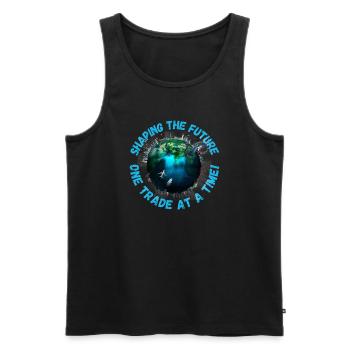 Gestaltung der Zukunft | Erde, Wirtschaft, Geld - Männer Premium Bio Tank Top - Schwarz - Vorne - AI Model Male 178 light (178cm)