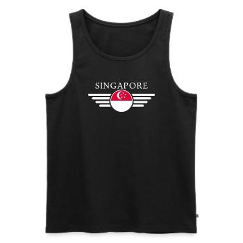 Singapur Stil Design T-Shirt - Männer Premium Bio Tank Top - Schwarz - Vorne - AI Model Male 178 light (178cm)