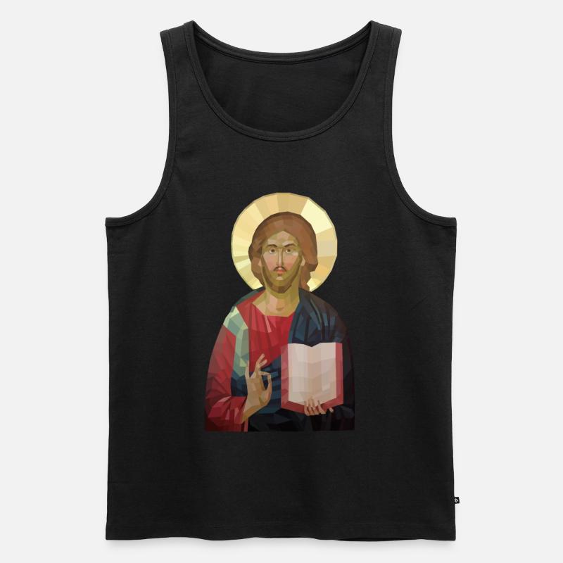 Abstrakter Jesus - Männer Premium Bio Tank Top - Schwarz