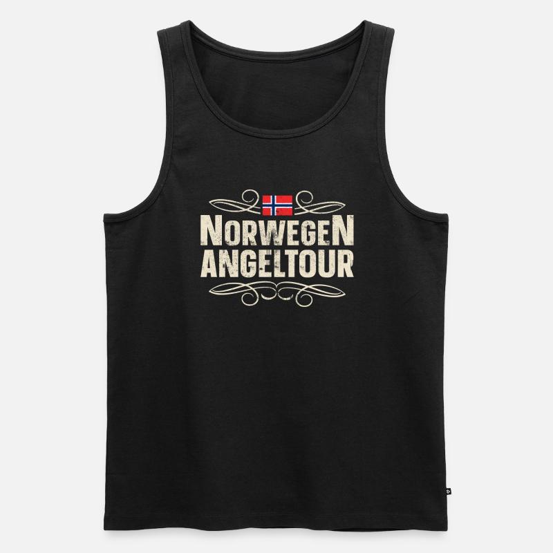 Norwegen Angeltour - Männer Premium Bio Tank Top - Schwarz