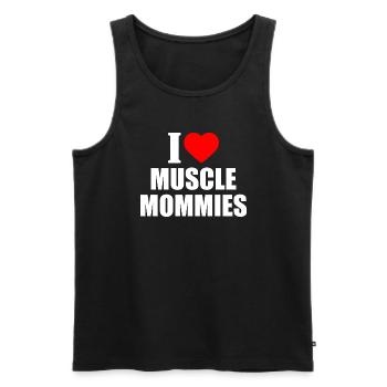 I love muscle mommies - Männer Premium Bio Tank Top - Schwarz - Vorne - Michal (187cm)