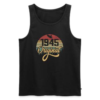 Original 1945 Vintage - 1945 Birthday Gift - Men's Premium Organic Tank Top - black - Front - Michal (187cm)