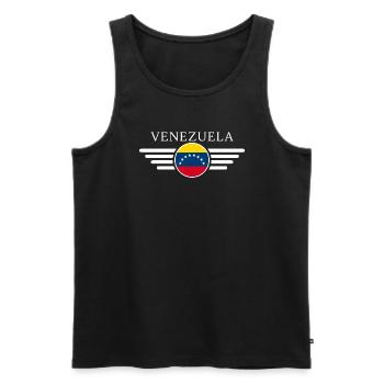 Venezuela Stil Design T-Shirt - Männer Premium Bio Tank Top - Schwarz - Vorne - Michal (187cm)