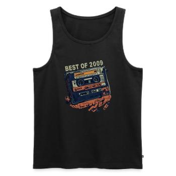 2009 Jahrgang 2009 Kassette - Jahrgang seit 2009 - Männer Premium Bio Tank Top - Schwarz - Vorne - AI Model Male 178 light (178cm)