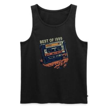 Vintage 1999 1999 Cassette - Vintage since 1999 - Men's Premium Organic Tank Top - black - Front - AI Model Male 178 light (178cm)