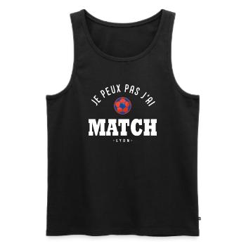 Je peux pas j ai Match football Lyon - Débardeur bio Premium Homme - noir - Devant - AI Model Male 178 light (178cm)
