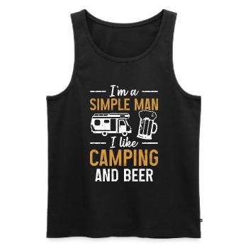 Camping und Bier Wohnmobil Camper Geschenk - Männer Premium Bio Tank Top - Schwarz - Vorne - AI Model Male 178 light (178cm)