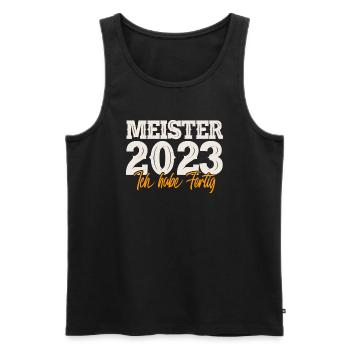 Meister 2023 Meisterprüfung Meisterbrief - Männer Premium Bio Tank Top - Schwarz - Vorne - Michal (187cm)