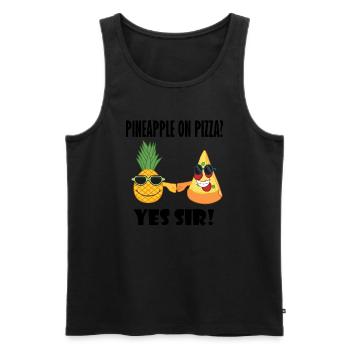 Pizza à l'ananas Pizza hawaïenne Exotic Pizzaiolo - Débardeur bio Premium Homme - noir - Devant - Michal (187cm)